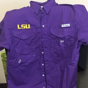 Men’s LSU Columbia button up shirt